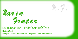 maria frater business card